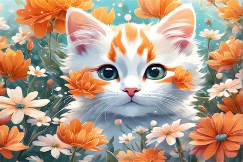 Watercolor Floral Cat Graphic By Craftable Creative Fabrica