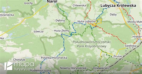 Roztocze Wschodnie mapa szlaków turystycznych mapa turystyczna pl