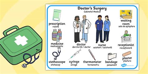 Doctors Surgery Word Mat Romanian Translation Teacher Made