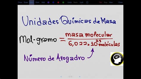 Unidades Qu Micas De Masa Mol Gramo Avogadro N Mero De Mol Culas