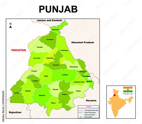 Punjab Political Map Chart Exporters Punjab Political Map Chart In ...