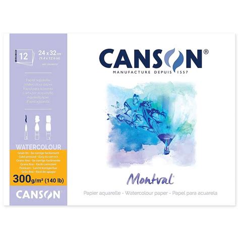 Blok Do Akwareli Canson Montval Grain Fin 24 X 32 Cm 300 G 12 Ark