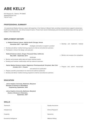 Medical Science Liaison Resume Sample Tips Online Resume Builder