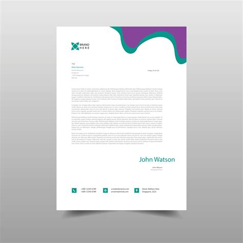 Minimal Letterhead Template For Your Business Vector Art At