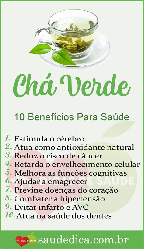 Benefícios do Chá Verde Healthy fitness Health food Comida fitness