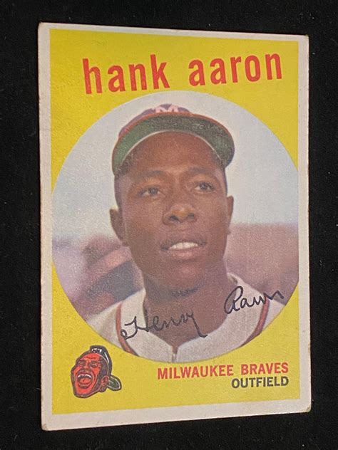 Lot VG VGEX 1959 Topps Hank Aaron 380 Baseball Card Milwaukee