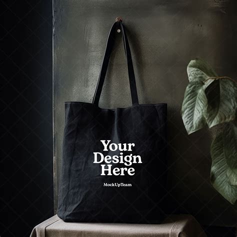 Black Tote Mockup Shopping Bag, Mockup Shopping Tote, Mock-up ...