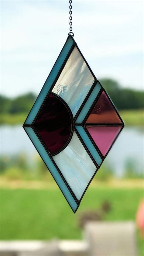 Suncatchers Art Collectibles Modern Stained Glass Suncatcher Tile