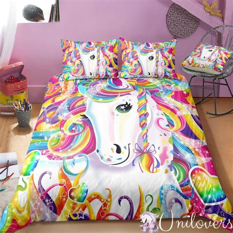 Colorful Rainbow Unicorn Bedding Set Unilovers Unicorn Bedding Bedding Set Unicorn Bedroom