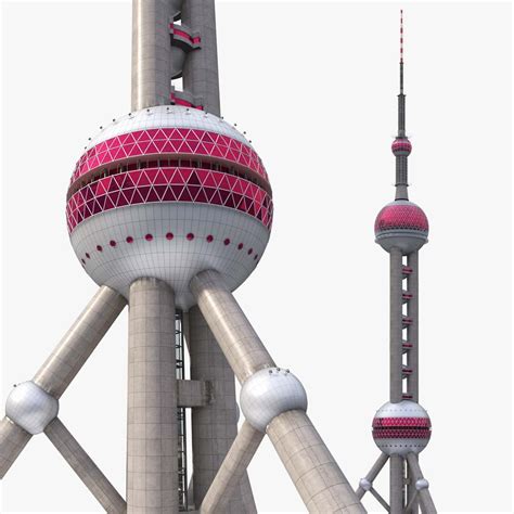 D Highpoly Of The Shanghai Oriental Pearl Tv Tower Model Turbosquid