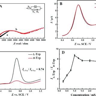 A Nyquist Plots Of Bare Gce A And Ddc Gce B In M Kcl