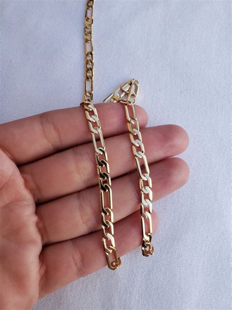 18k Gold Filled Figaro Chain Necklacefigaro Chain Choker Etsy