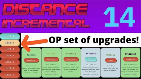 Distance Incremental Episode Op Set Of Infinity Upgrades Youtube