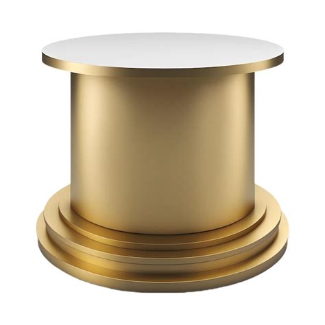 Podio Blanco Y Dorado Con Forma Moderna Pedestal De Podio Realista