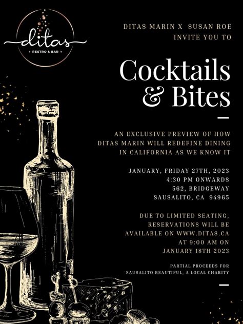 Cocktails Bites Private Event Invite Only Ditas