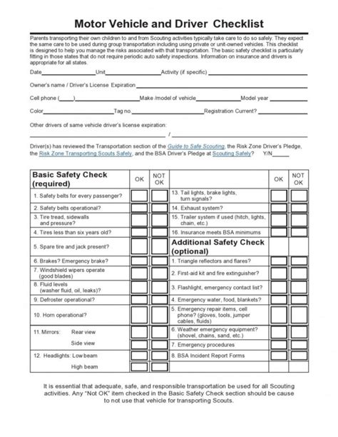 23 Vehicle Checklist Templates In Pdf Ms Word Excel