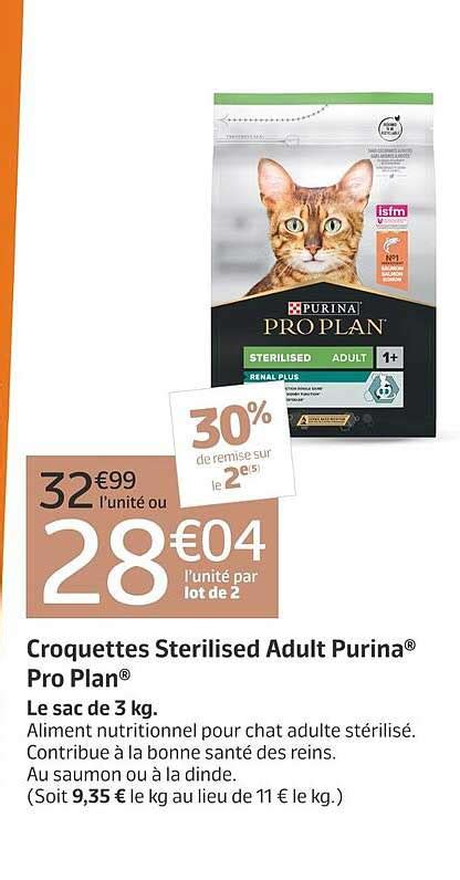 Promo Croquettes Sterilised Adult Purina Pro Plan Chez Jardiland