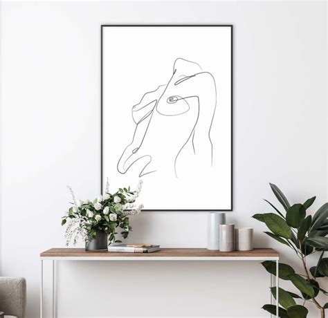 Nude Line Drawing Erotic Nudity Art Sexy Female Line Art Etsy