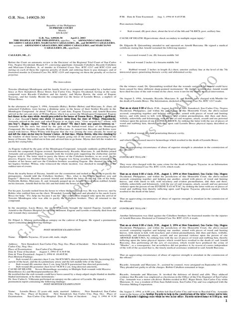 The People Of The Philippines V Armando Caballero Et Al A Supreme