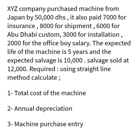 Solved XYZ Company Purchased Machine From Japan By 50 000 Chegg