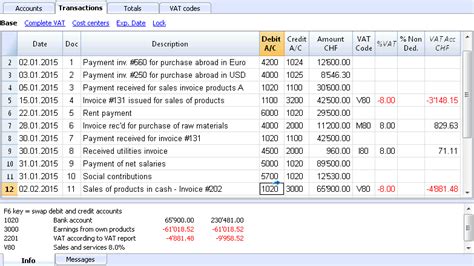 Transactions Banana Accounting Software