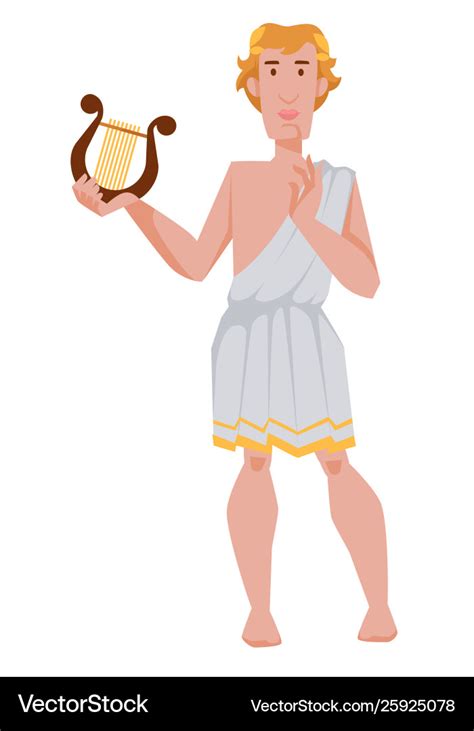 Apollo greek or roman god archery music Royalty Free Vector