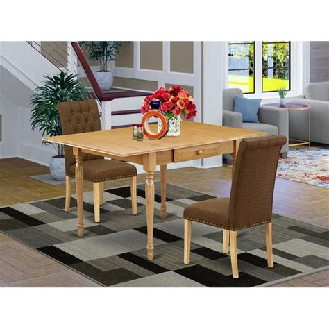 East West Furniture Monza Piece Wood Dining Set In Oak Dark Coffee