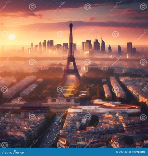 Eiffel Tower S Regal Presence Illuminates The Cityscape In Sunset S