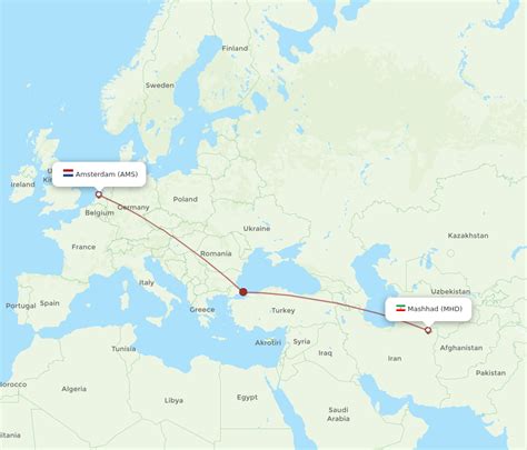 All Flight Routes From Amsterdam To Mashad Ams To Mhd Flight Routes