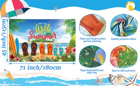 Amazon Beach Backdrop Banner Hello Summer Party Banner Large 71