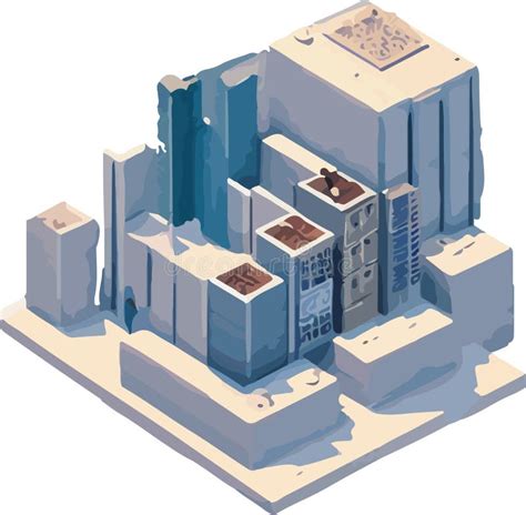 Vector Isometric Low Poly City Stock Vector Illustration Of