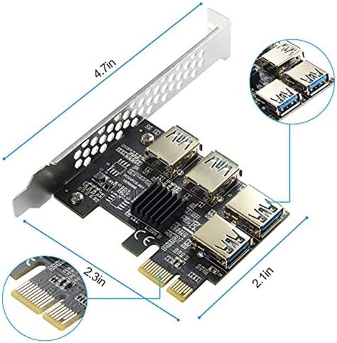 MZHOU PCIE 1 à 4 PCI Express Carte D Adaptateur de Montage PCIE à 4