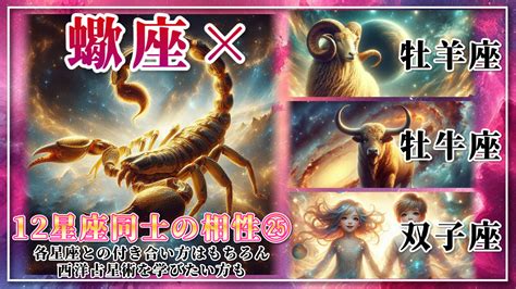 スピ知恵 【12星座同士の相性編25】蠍座×「牡羊座」「牡牛座」「双子座」