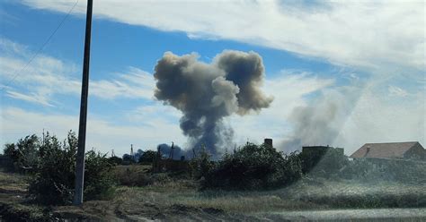 explosions rip  russian base  crimea   york times
