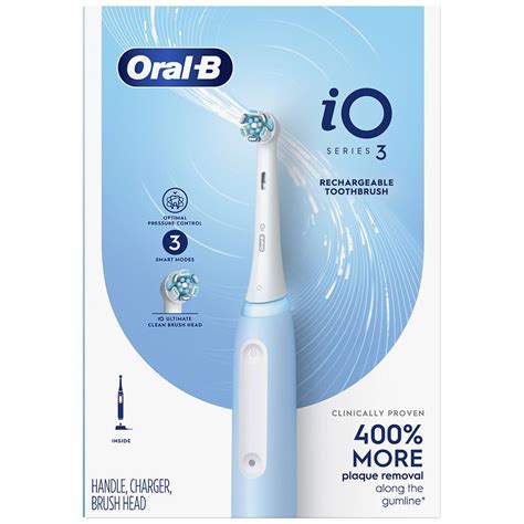 Oral B Io Series 3 Electric Toothbrush With Brush Heads Rechargeable Blue Walgreens