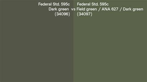 Federal Std 595c 34096 Dark Green Vs 34097 Field Green Ana 627