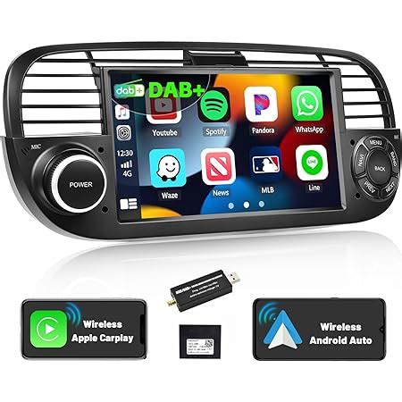 DAB Android Autoradio für FIAT 500 2007 2015 Hikity 7 Wireless