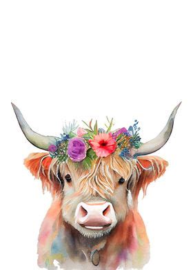 Cute Baby Highland Cow Poster By Swan Dee Displate