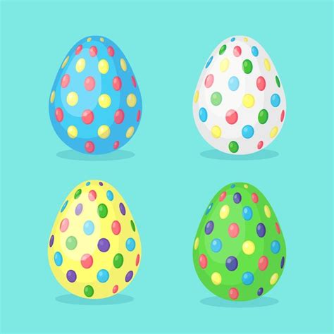 Huevos Punteados De Pascua Decorados Coloridos Vacaciones De Primavera