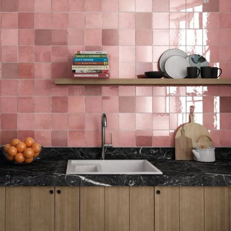 Carreau Zellige Rose X Artisan Rose Mallow Equipe Ceramicas