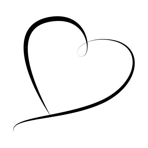 Coração Desenho Preto E Branco - Um desenho preto e branco de um coração com uma linha de fio preto o ...