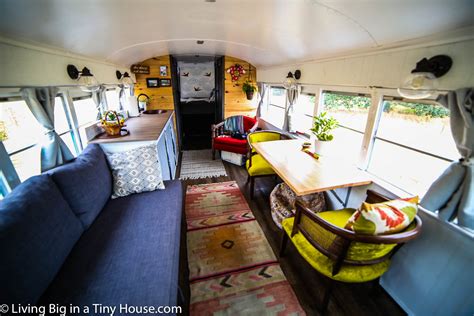 Living Big In A Tiny House School Bus Converted Into Stunning Off