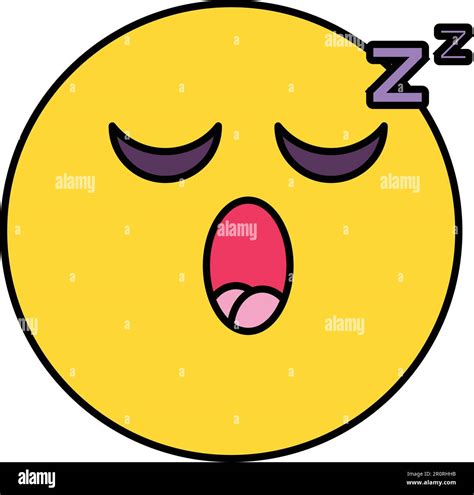 Sleeping emoji vector illustration. Exhausted, tired emoticon. Feeling ...