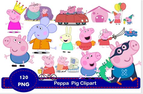 Peppa Pig Clipart Peppa Pig Clip Art Peppa Pig Characters | Etsy