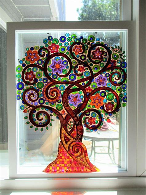 Arbre Art 3d Peinture Sur Verre Boho Décor Décoration Murale Verre