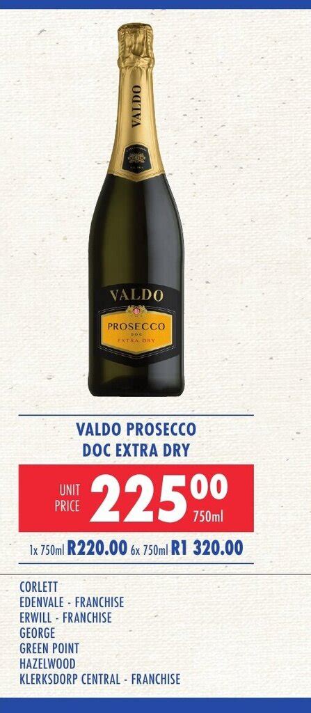 Valdo Prosecco Doc Extra Dry Offer At Ultra Liquors