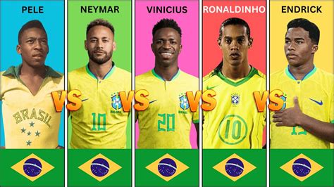 Comparison Pele Vs Neymar Vs Vinicius Jr Vs Ronaldinho Vs Endrick