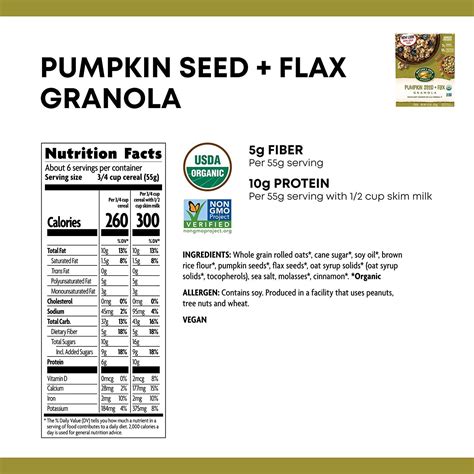 Nature S Path Organic Pumpkin Seed And Flax Granola 25 Lbs Box Non Gmo Heart Healthy High