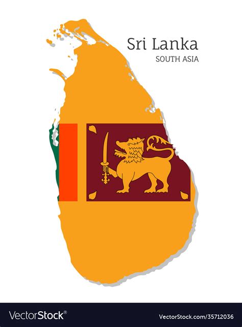 Map Sri Lanka With National Flag Royalty Free Vector Image