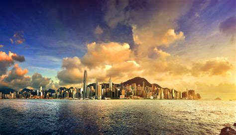 Hong Kong Island Skyline - TutorialChip